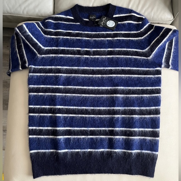 NWT - Good Man Brand Men’s Mohair Wool Blended Striped Sweater - Size L - Picture 3 of 8